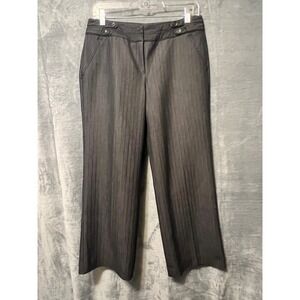 Larry Levine Petite 8P Gray Dress Pants Straight Leg Mid Rise‎ 26 Inseam Work